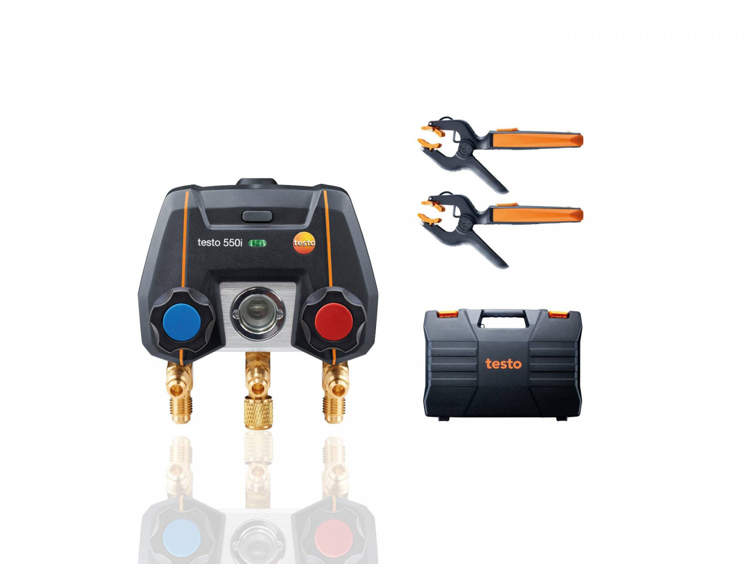 Testo 550i Smart Kit App Controlled Digital Manifold With Wireless Clamp Temperature Probes (NTC)
