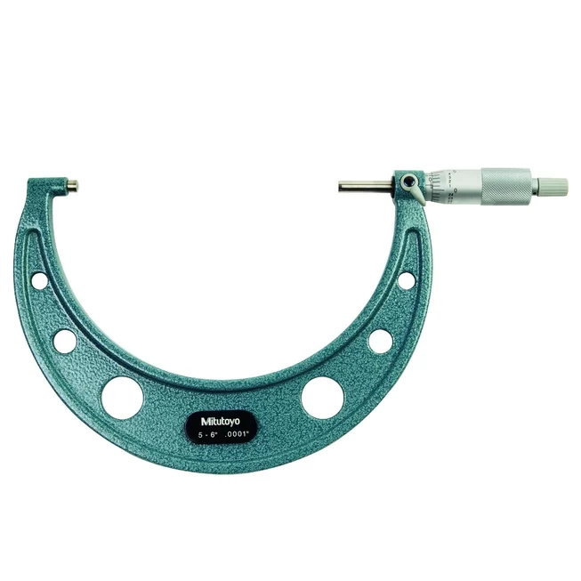 Mitutoyo 103-182 : Outside Micrometer With Ratchet Stop, Range 5-6 Inch