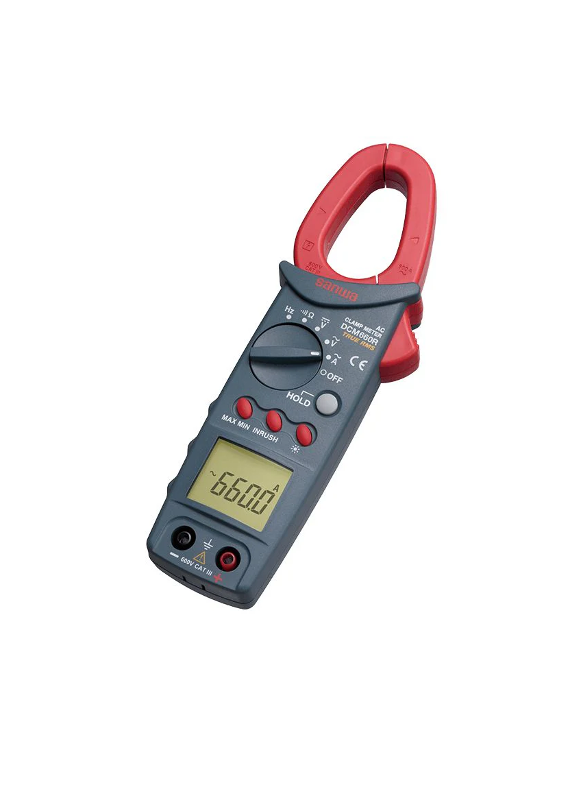 Sanwa DCM660R True RMS Clamp Meter for Electrical and HVAC Work + DMM Functions