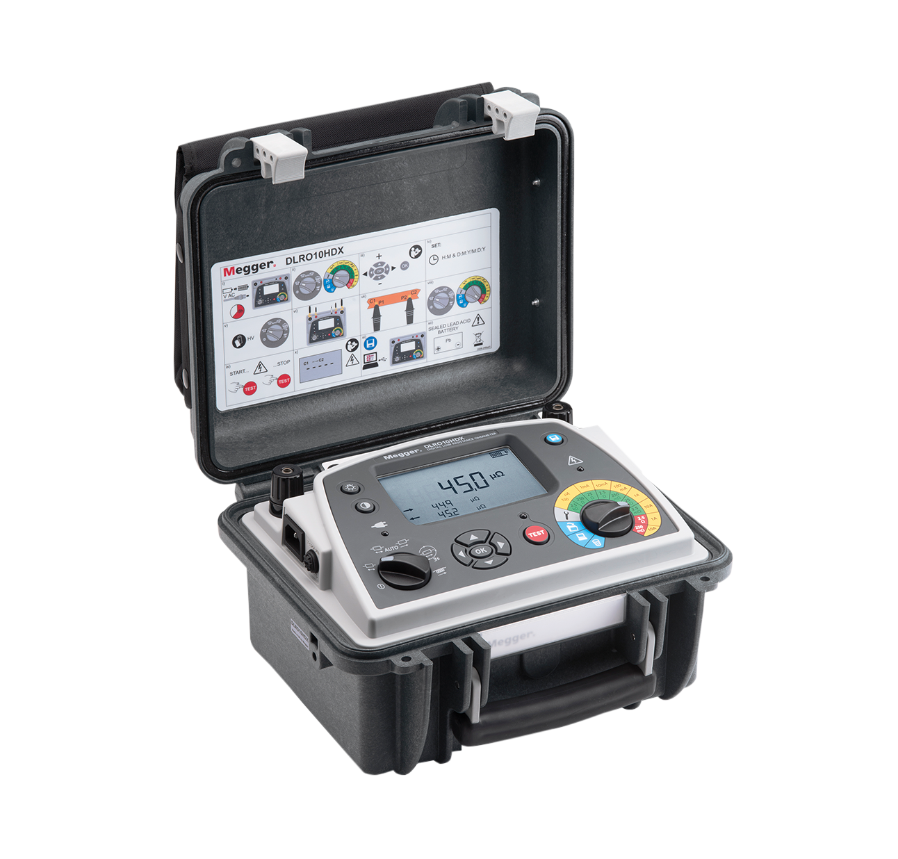 Megger DLRO-10HDX Digital Low Resistance Ohmmeter, No Lead Set