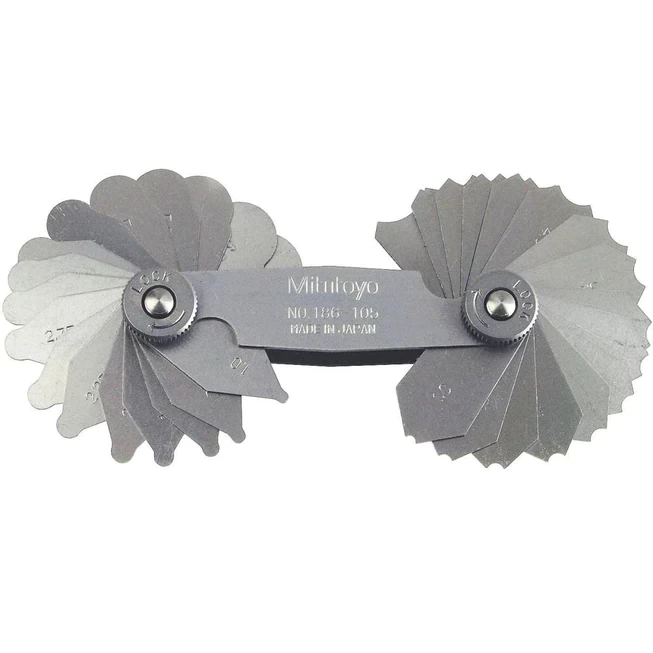 Mitutoyo 186-105: Radius Gage Set 17 Pairs Of Leaves 1-7mm