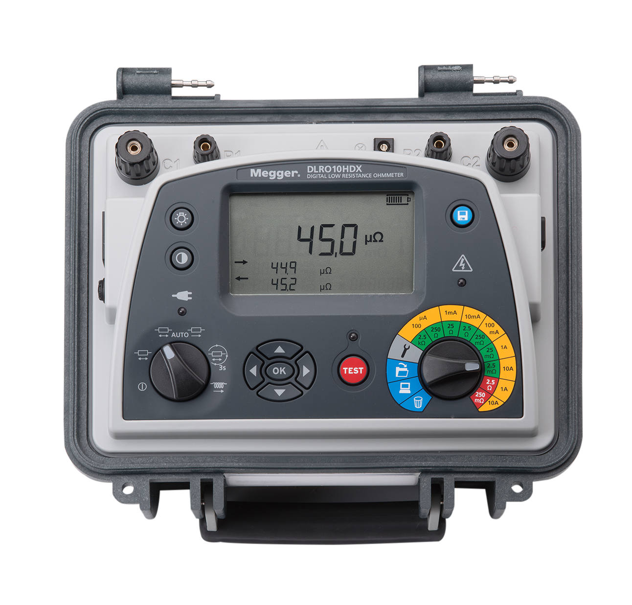Megger DLRO 10HDX Digital Low Resistance Ohmmeter with Spike Leads and case