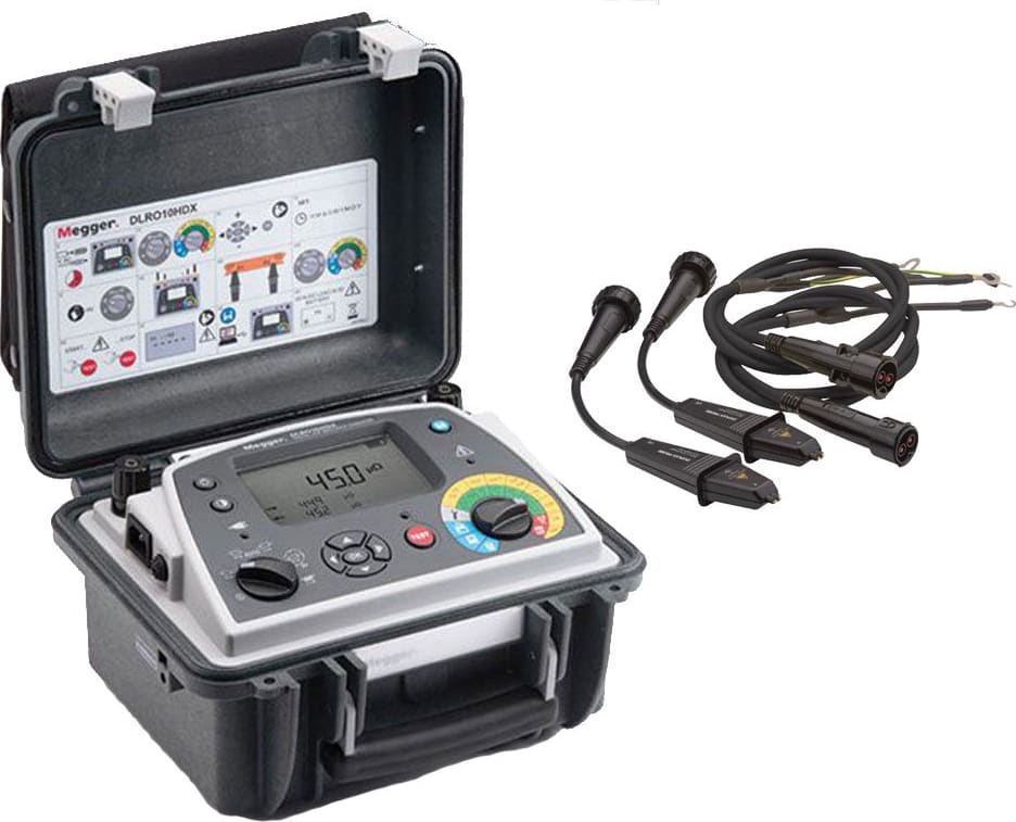 Megger DLRO 10HDX Digital Low Resistance Ohmmeter with Spike Leads and case