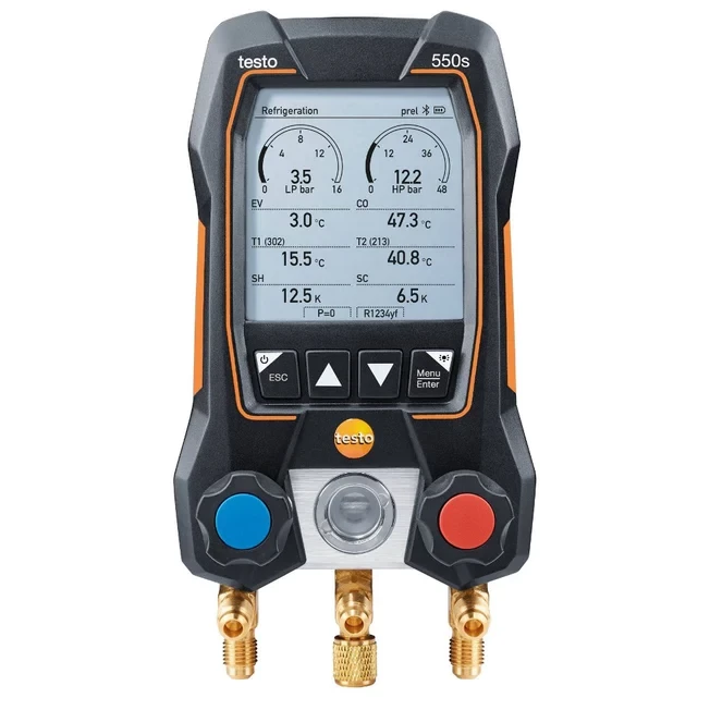 Testo 550s Smart Digital Manifold With Wireless Clamp Temperature Probes+ Hose Fillings