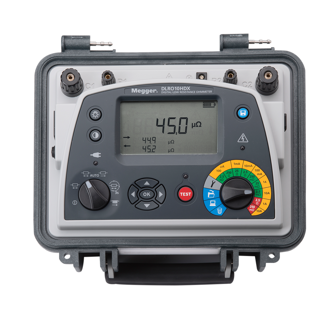 Megger DLRO-10HDX Digital Low Resistance Ohmmeter, No Lead Set