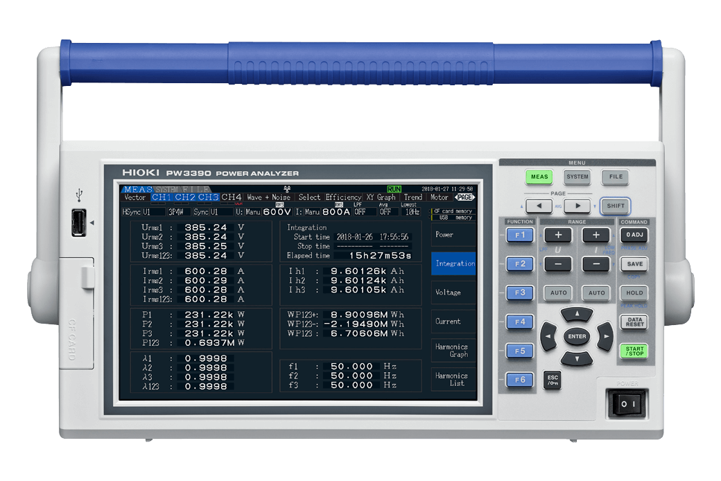 Hioki PW3390-03 Power Analyzer, 0.5Hz to 200kHz DC, With D/A Output and Motor Analysis
