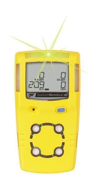 BW GasAlertMicroClip XL Multi-Gas Detector, % LEL, O2, H2S, CO