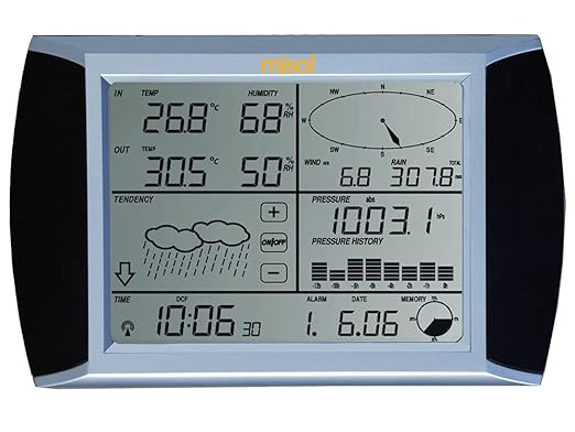 MISOL1080 Professional Weather Station/PC Connection Wind Speed Wind Direction rain Meter Pressure Temperature Humidity/with Solar Charge Function(Outdoor)